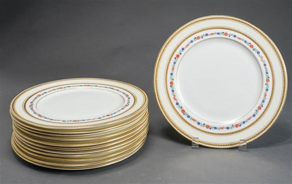 TWELVE MINTON GILT FLORAL ENAMEL