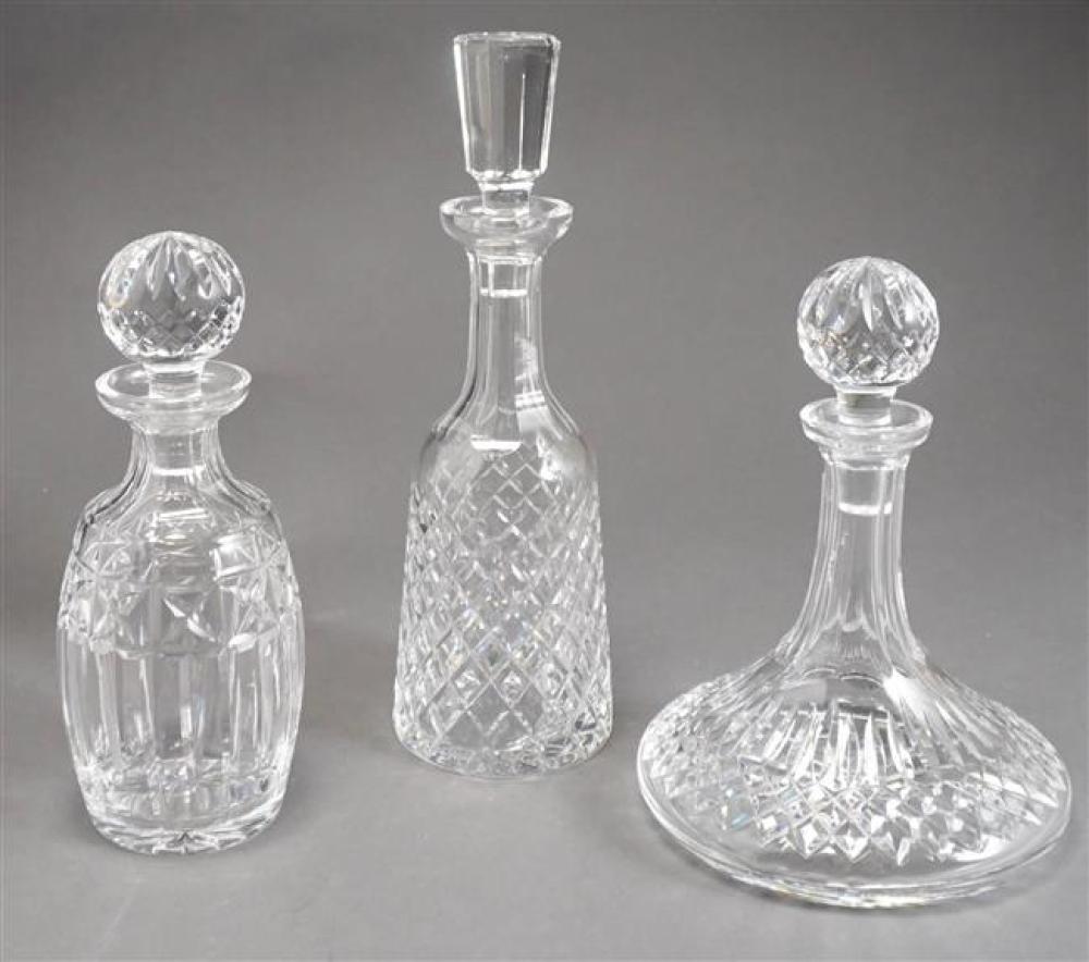 THREE WATERFORD CRYSTAL DECANTERSThree 3245c1