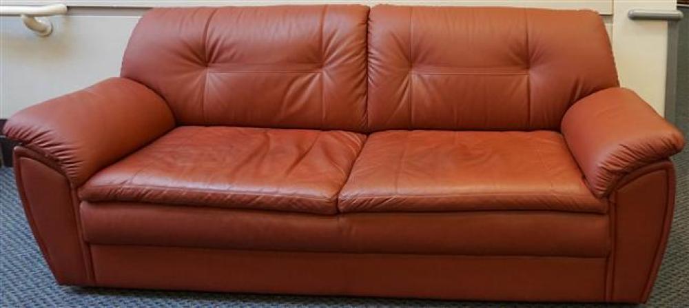 JAYMAR OXBLOOD LEATHER SOFA WIDTH  3245e1