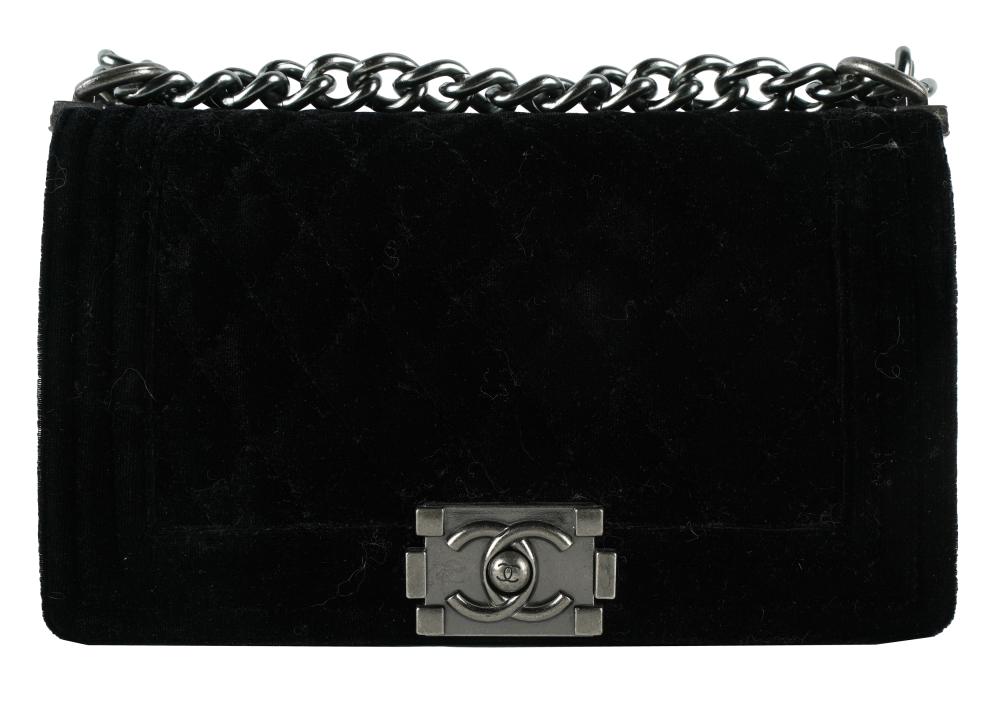 CHANEL BOY BLACK VELVET PEWTER 3245f1