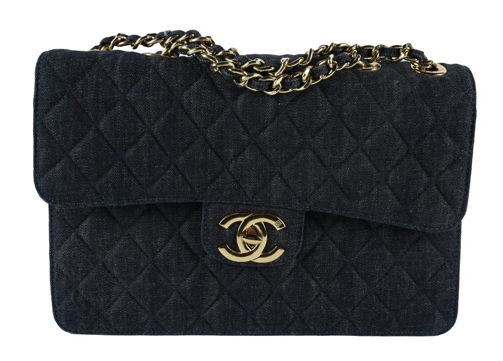 CHANEL DENIM GOLD CHAIN HANDBAGauthenticity 3245f2