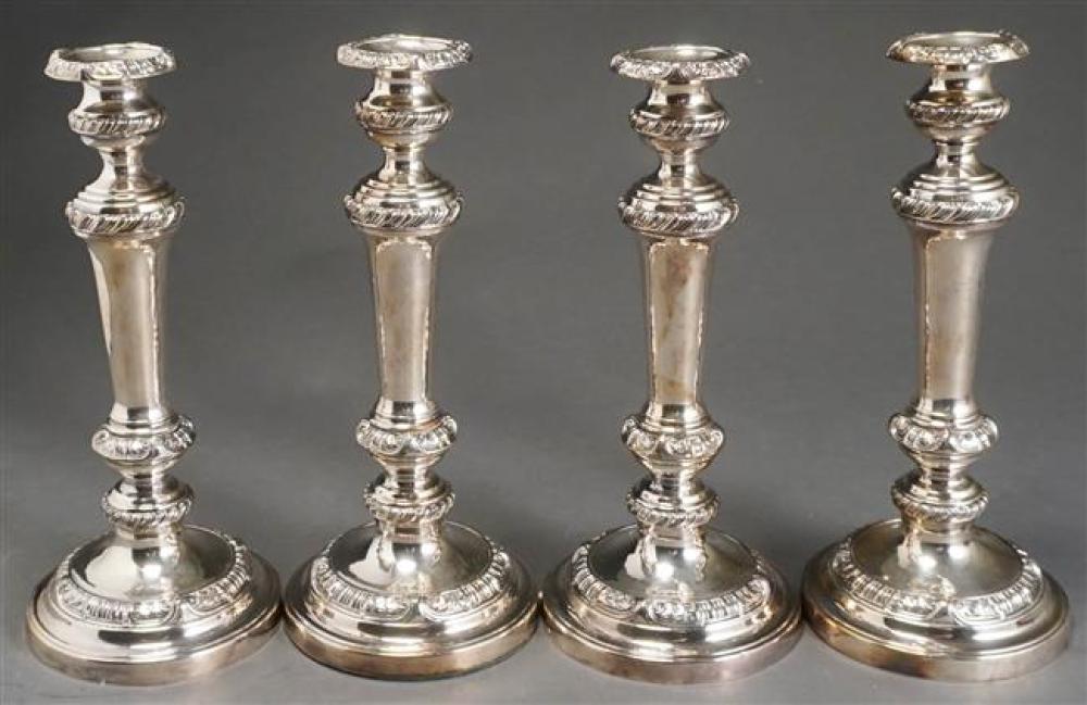 SET WITH FOUR ENGLISH SILVER PLATE