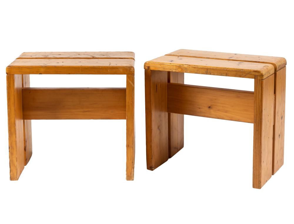 PAIR OF CHARLOTTE PERRIAND STOOLSfor 32462e