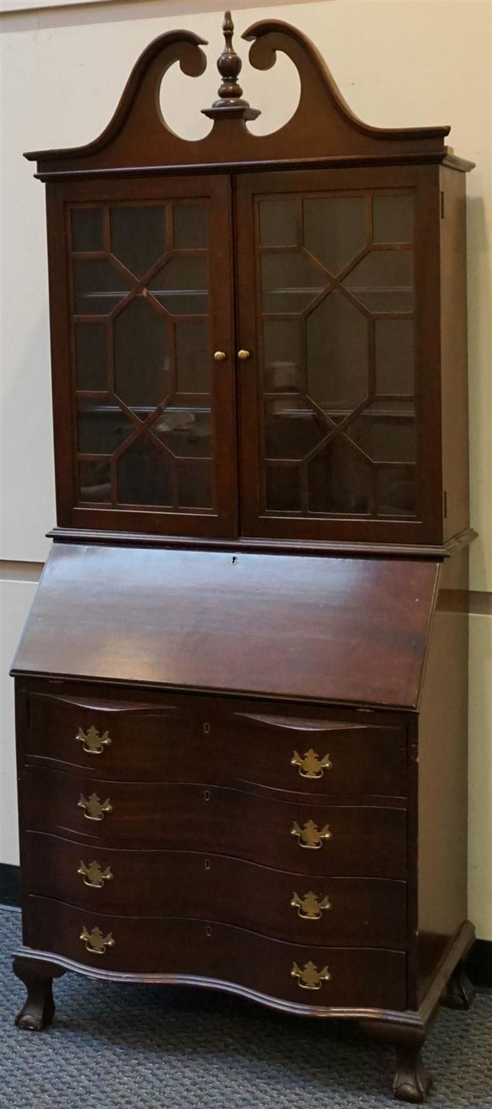 CHIPPENDALE STYLE MAHOGANY SECRETARY