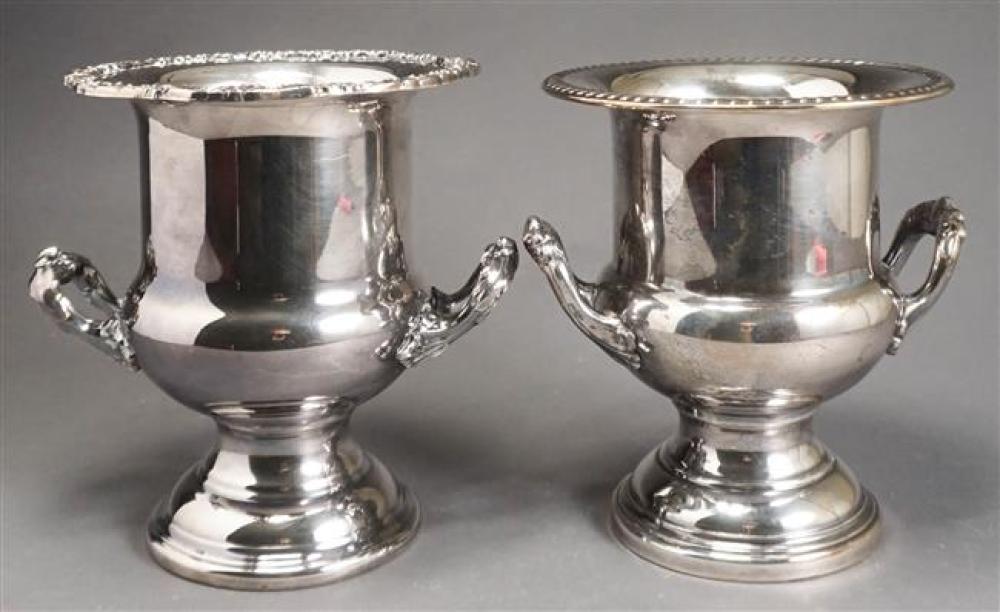 TWO SILVER PLATE CHAMPAGNE COOLERSTwo