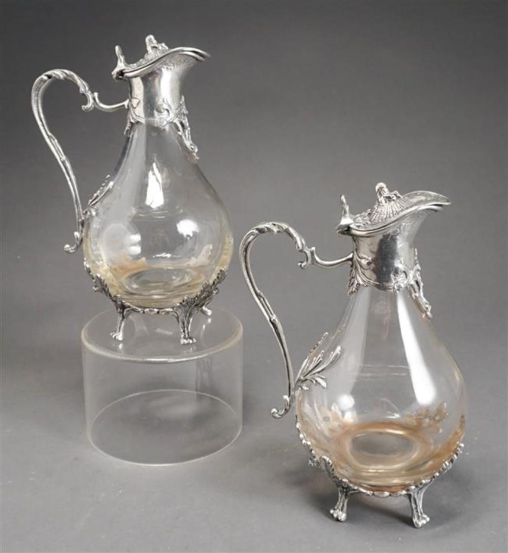 PAIR ROCOCO STYLE PEWTER MOUNTED