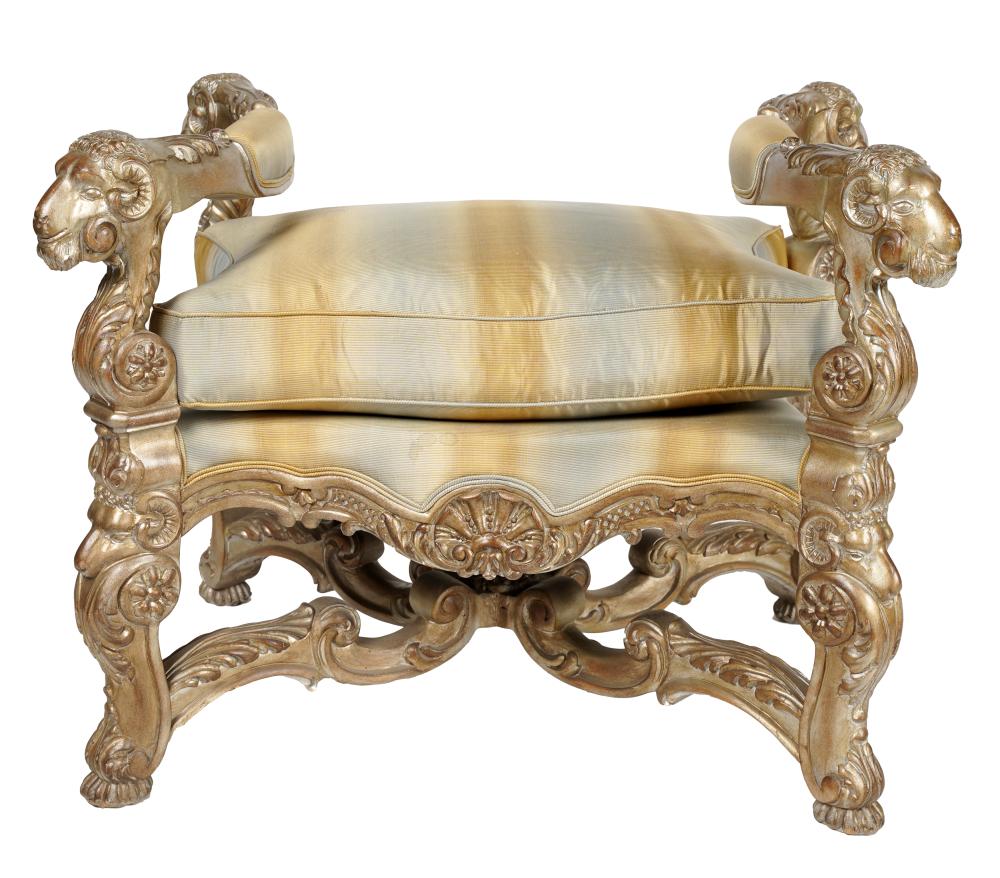 CARVED GILTWOOD BENCHmodern carved 324663