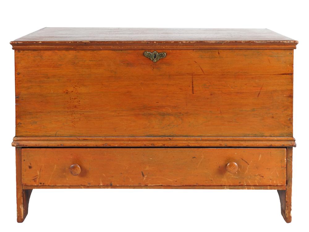 ANTIQUE PINE BLANKET CHEST19th 32468d