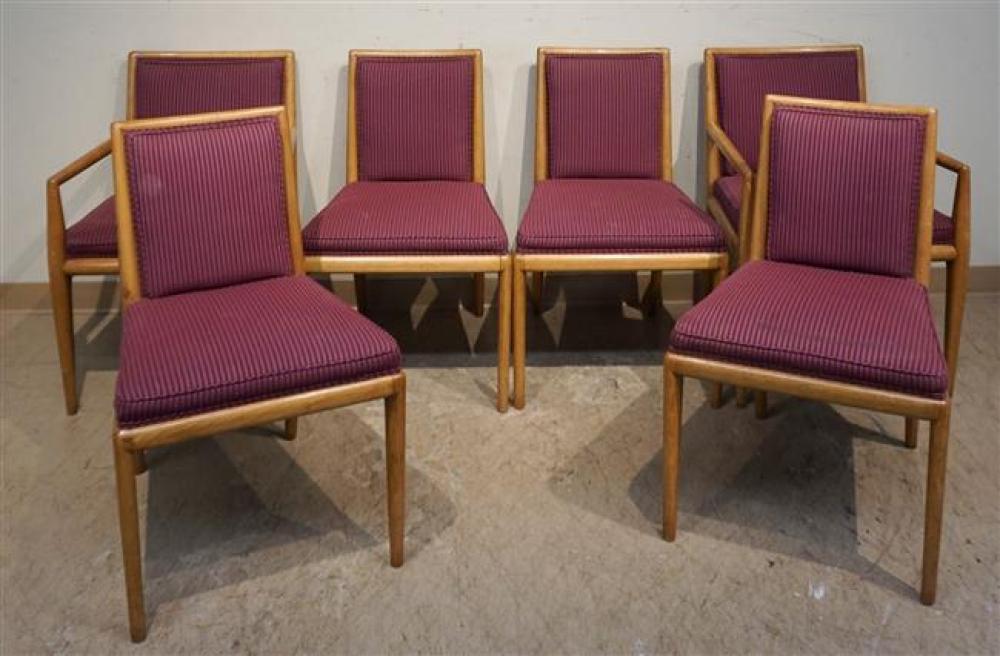 SET WITH SIX FRUITWOOD UPHOLSTERED 3246b3