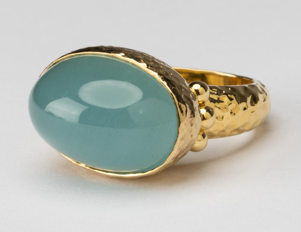 18 KARAT YELLOW GOLD AQUAMARINE 32470c