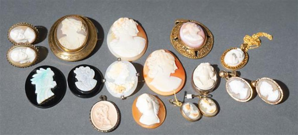 COLLECTION OF 17 PIECES OF CAMEO JEWELRYCollection