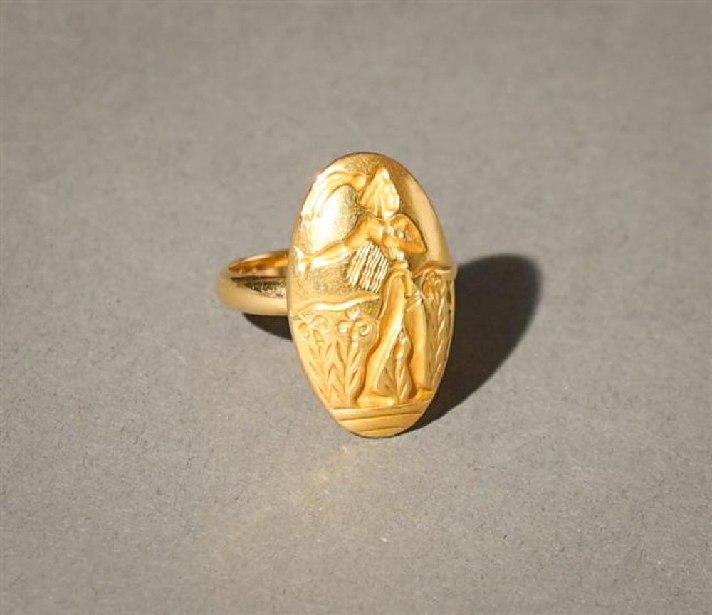 GREEK 18 KARAT YELLOW GOLD RING  32472c