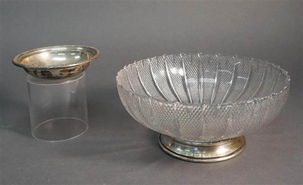 STERLING BASE MOLDED GLASS BOWL AND
