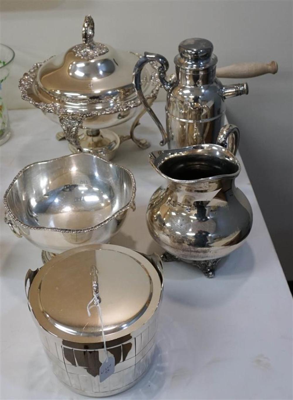 FIVE SILVER PLATED SERVING/TABLE