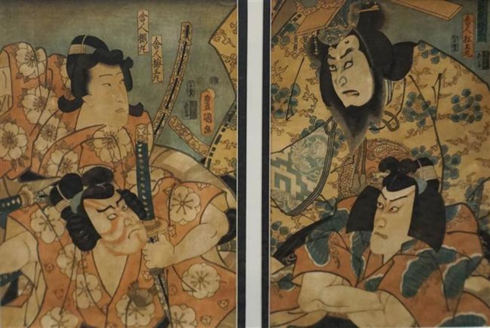 JAPANESE SCHOOL ACTORS TWO WOODBLOCKS 3247df