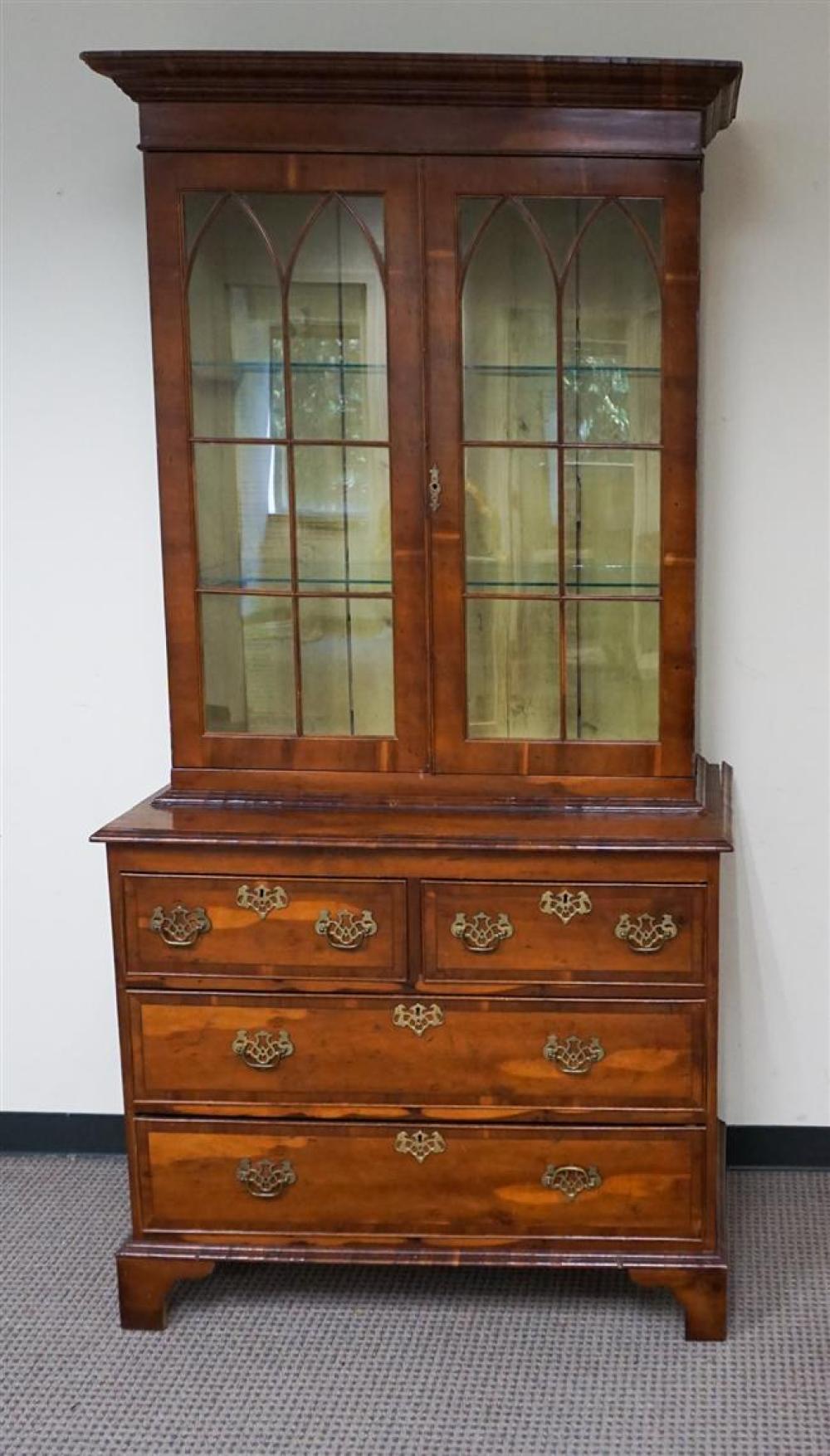 GEORGE III STYLE YEWWOOD CABINET