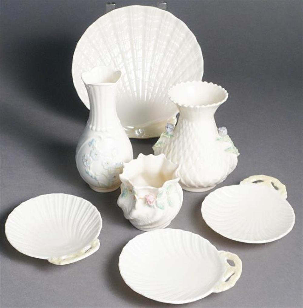 SEVEN BELLEEK PORCELAIN TABLE ARTICLESSeven 324814