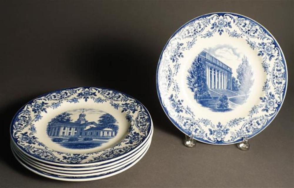 SIX WEDGWOOD WHEATON COLLEGE BLUE