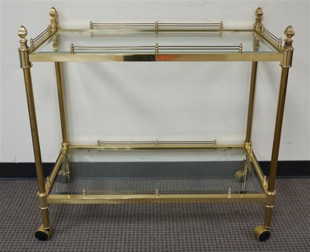 MODERN BRASS AND GLASS TWO TIER 32482b