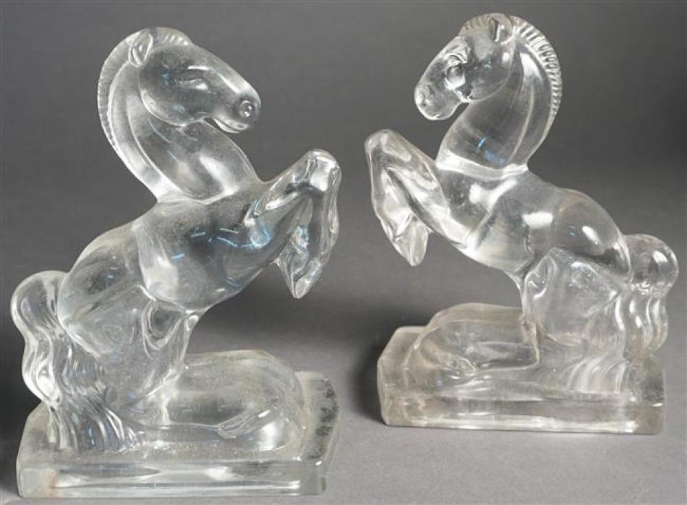 PAIR OF HEISSEY TYPE MOLDED GLASS
