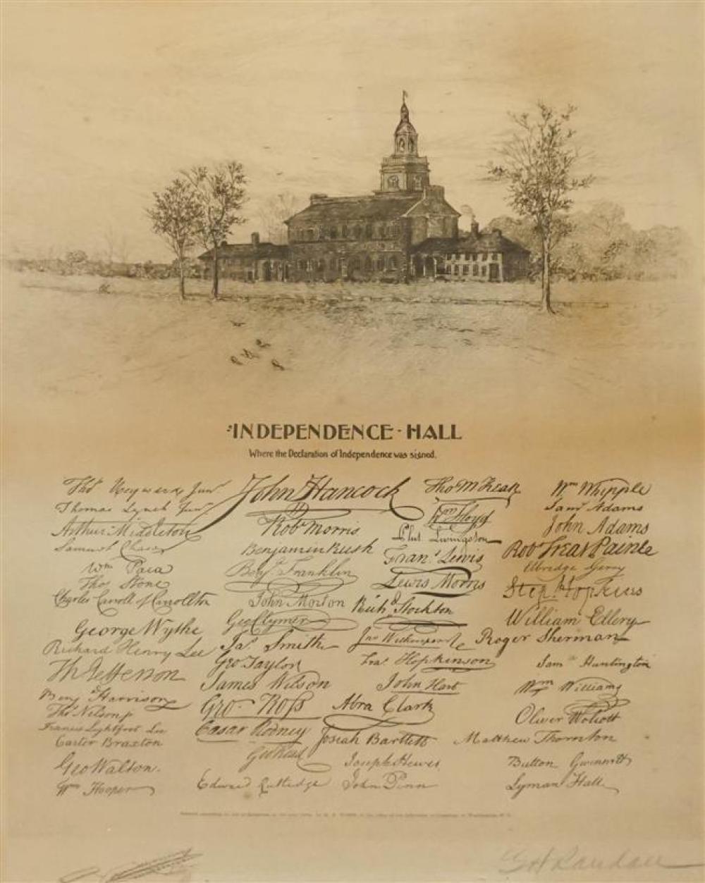 'INDEPENDENCE HALL', 1889, PHOTOGRAVEURE,