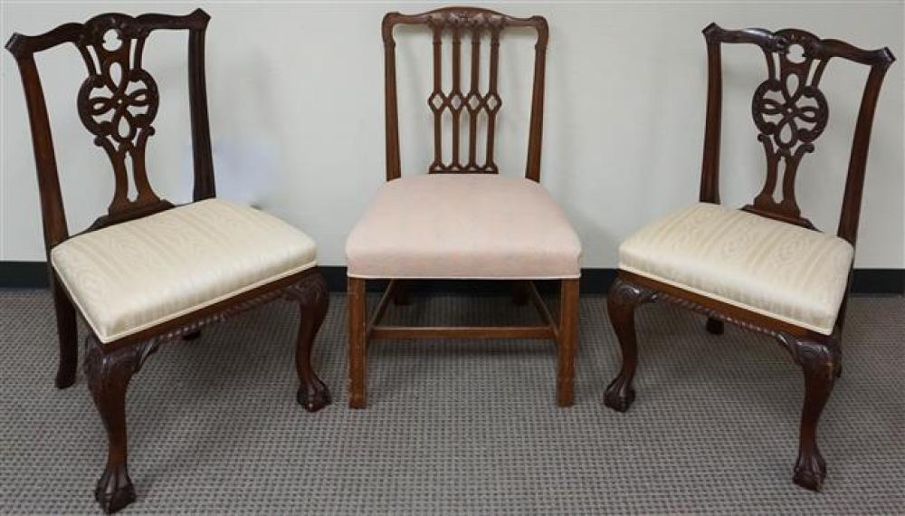 THREE CHIPPENDALE STYLE MAHOGANY