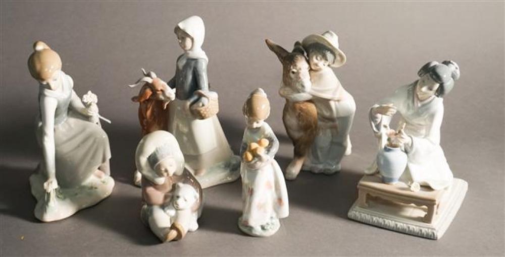 SIX LLADRO FIGURAL GROUPS, HEIGHT