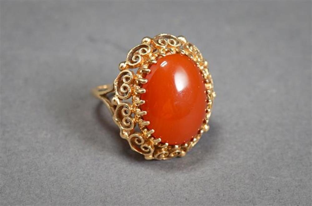 14-KARAT YELLOW-GOLD AND CARNELIAN