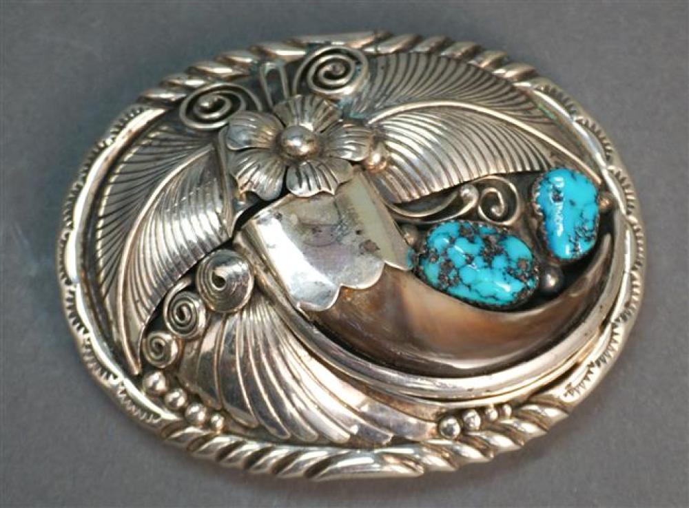 NAVAJO STERLING AND TURQUOISE BELT