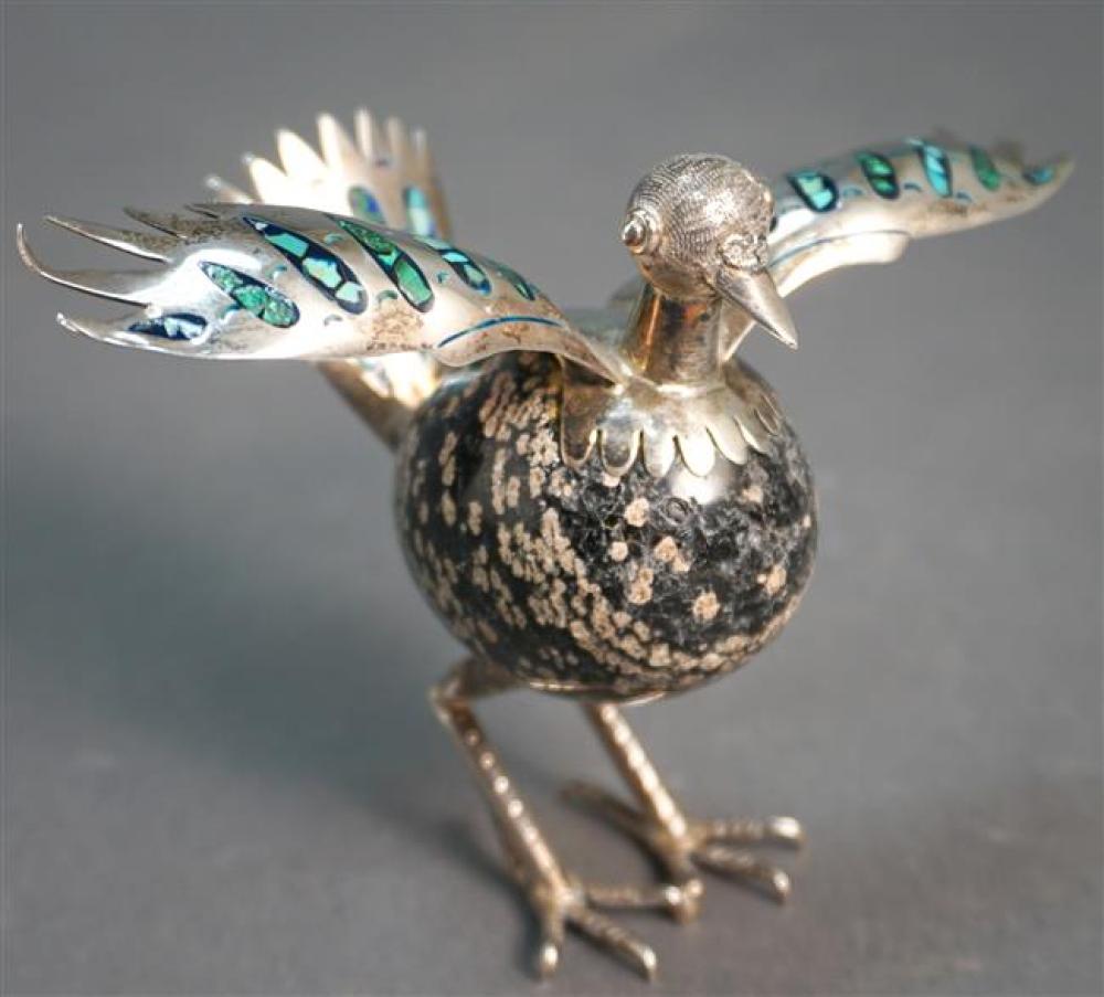 MEXICAN STERLING AND STONE BIRD,
