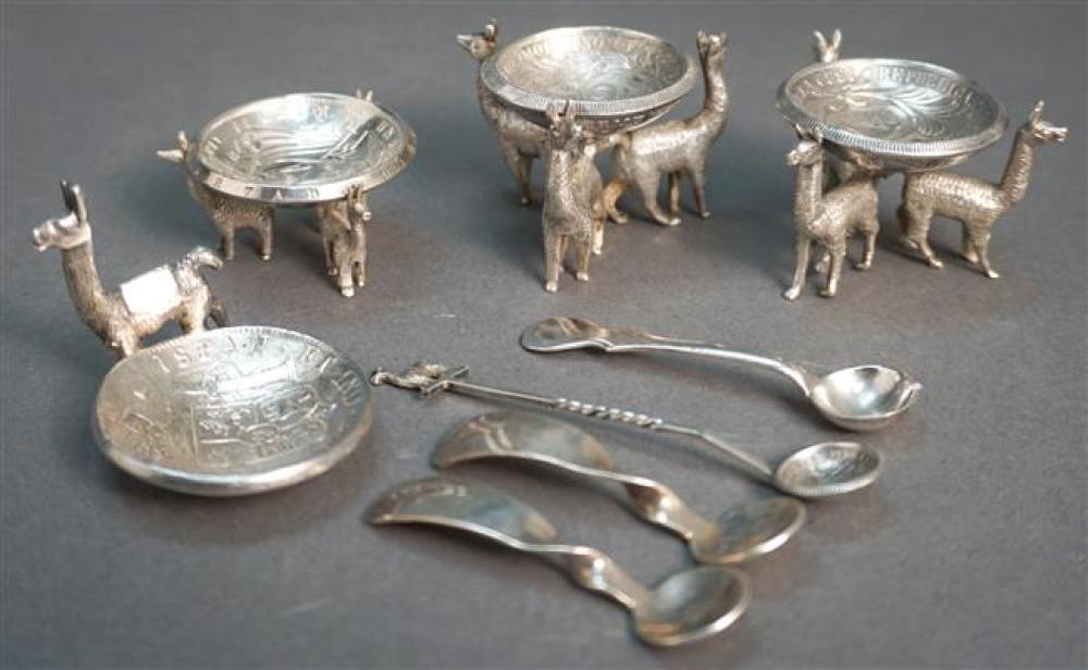 SET OF FOUR PERUVIAN SILVER 'COIN'