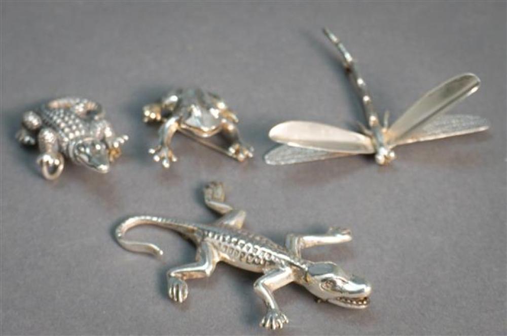 FOUR STERLING SILVER REPTILE AND 324947