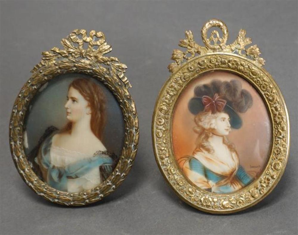 TWO CONTINENTAL MINIATURES OF WOMENTwo