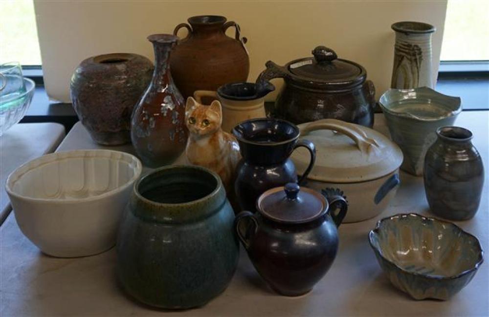 GROUP WITH ASSORTED ART POTTERY