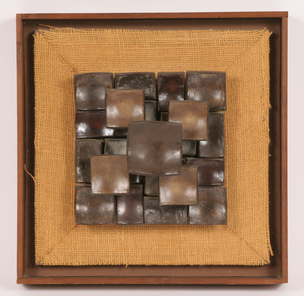 Modernist glazed ceramic assemblage wall 5075f