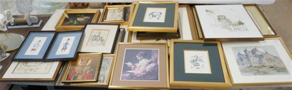 THIRTEEN ASSORTED FRAMED WORKS 3249cf