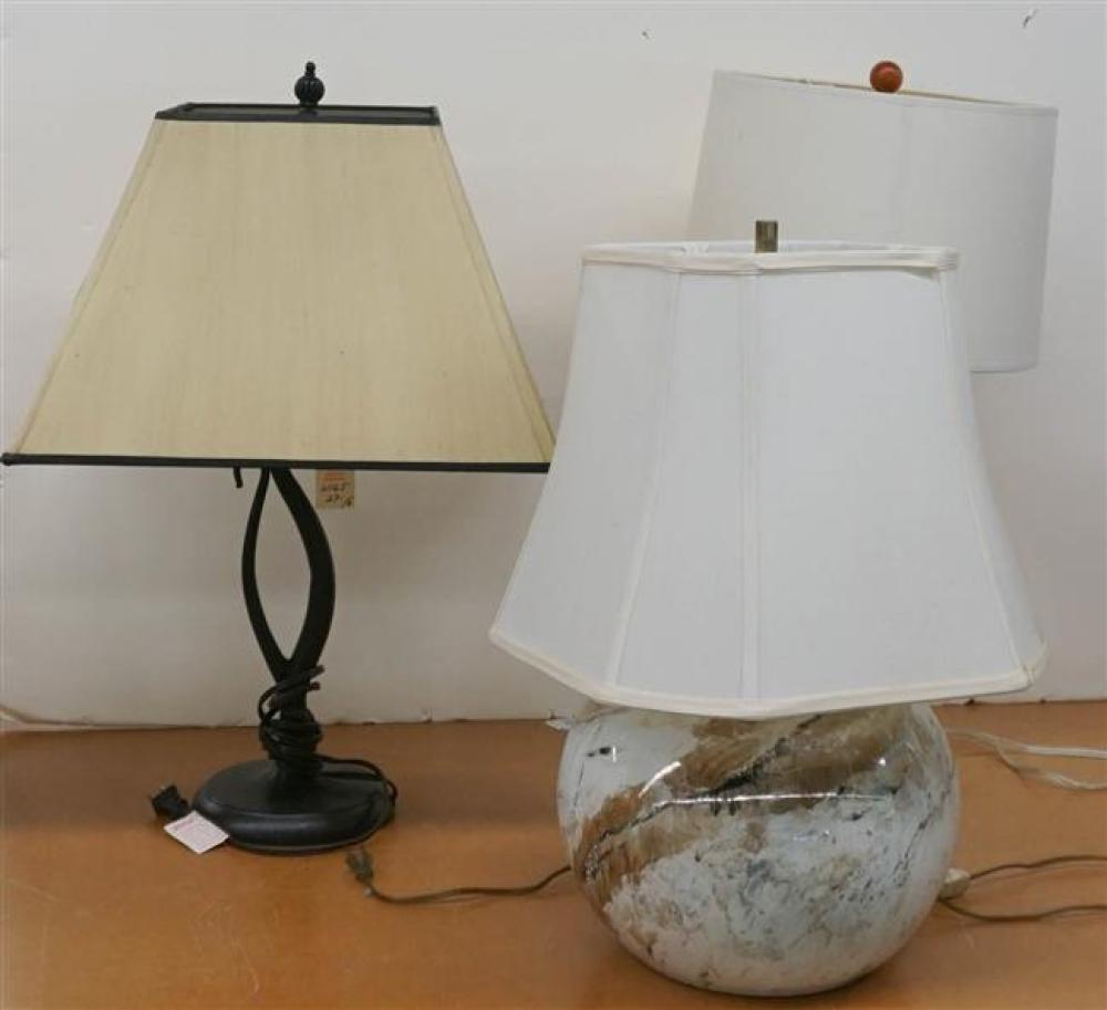 THREE MODERN TABLE LAMPSThree Modern