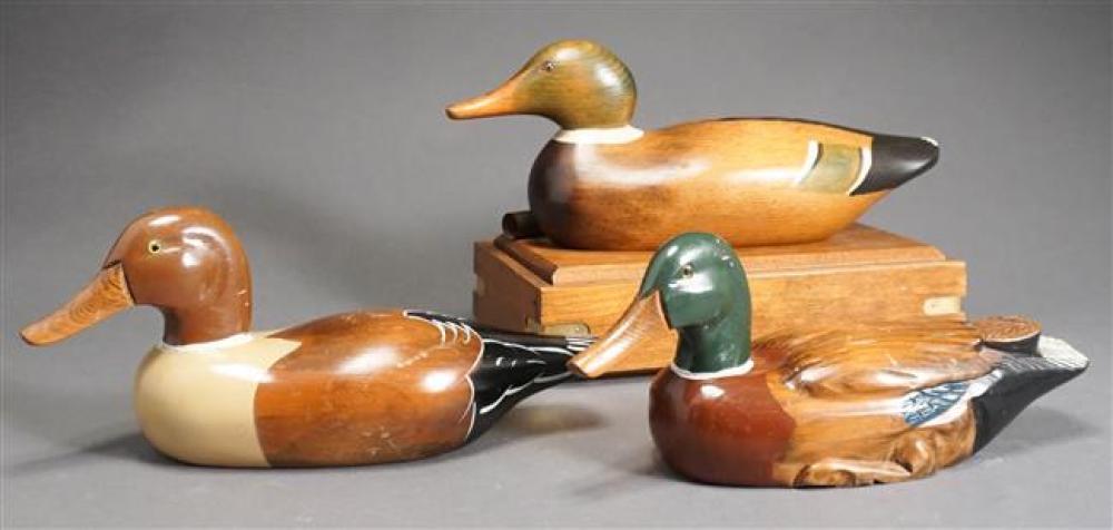 TWO PAINTED WOOD DUCK DECOYS AND 324a23