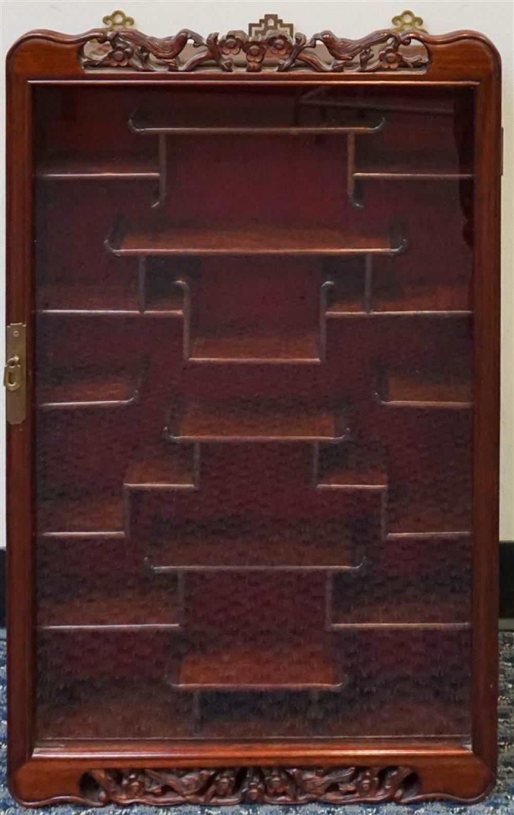 CHINESE HARDWOOD HANGING CABINET,