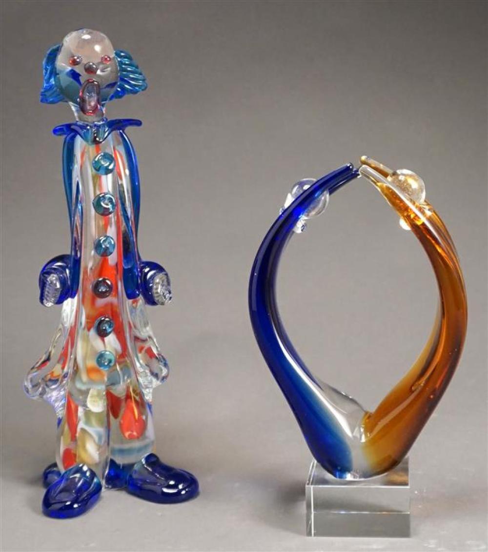 ITALIAN GLASS CLOWN ONE FOOT REPAIRED  324ab4