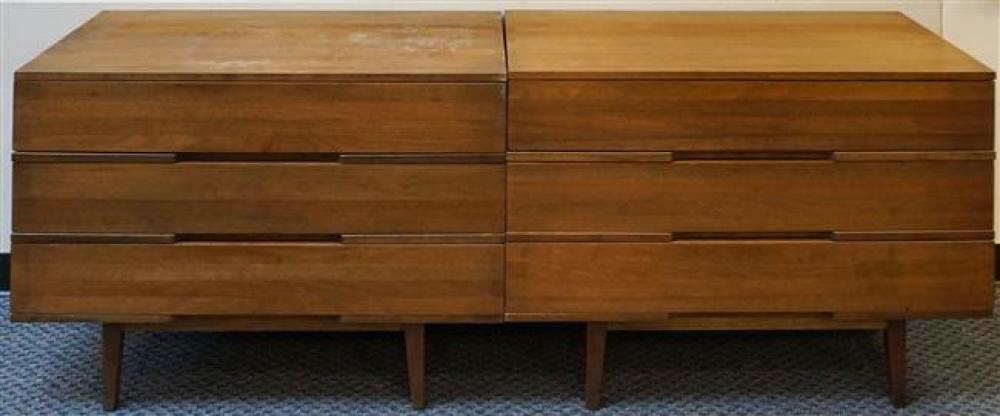 PAIR OF MID-CENTURY WALNUT CHEST