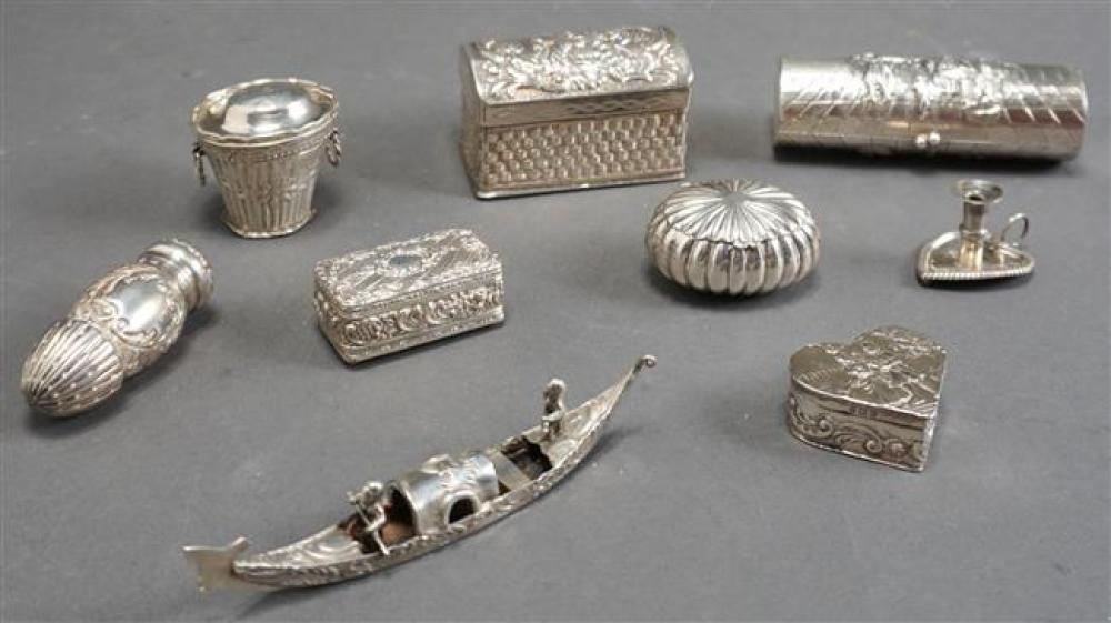 GROUP WITH SEVEN CONTINENTAL SILVER