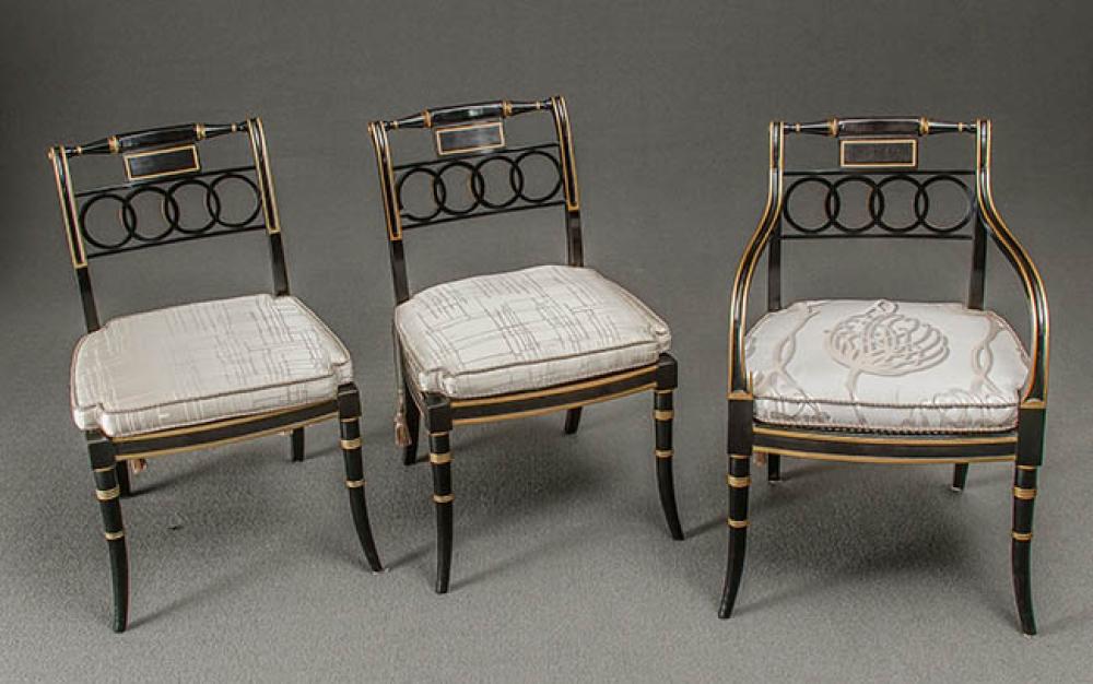 TEN REGENCY STYLE PARTIAL GILT 324b5d