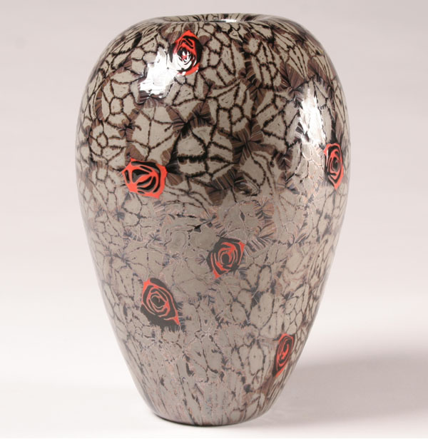 Vittorio Ferro Grey Art Glass Vase 5078a