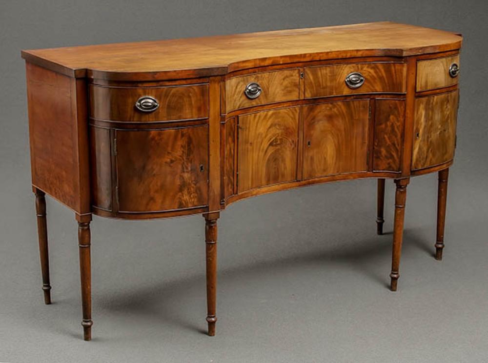 FEDERAL FIGURED MAHOGANY SIDEBOARD,