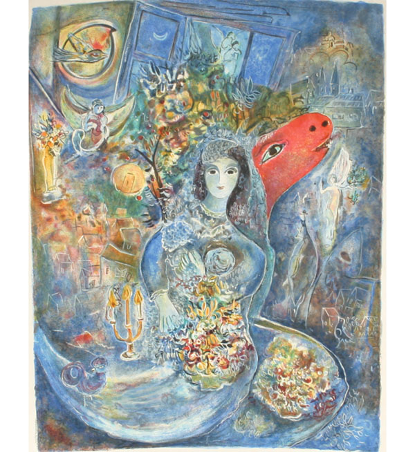 Marc Chagall; The Bride; color lithograph