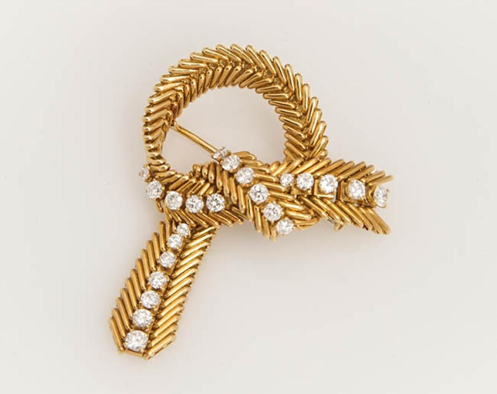 FRENCH 18-KARAT YELLOW-GOLD AND DIAMOND