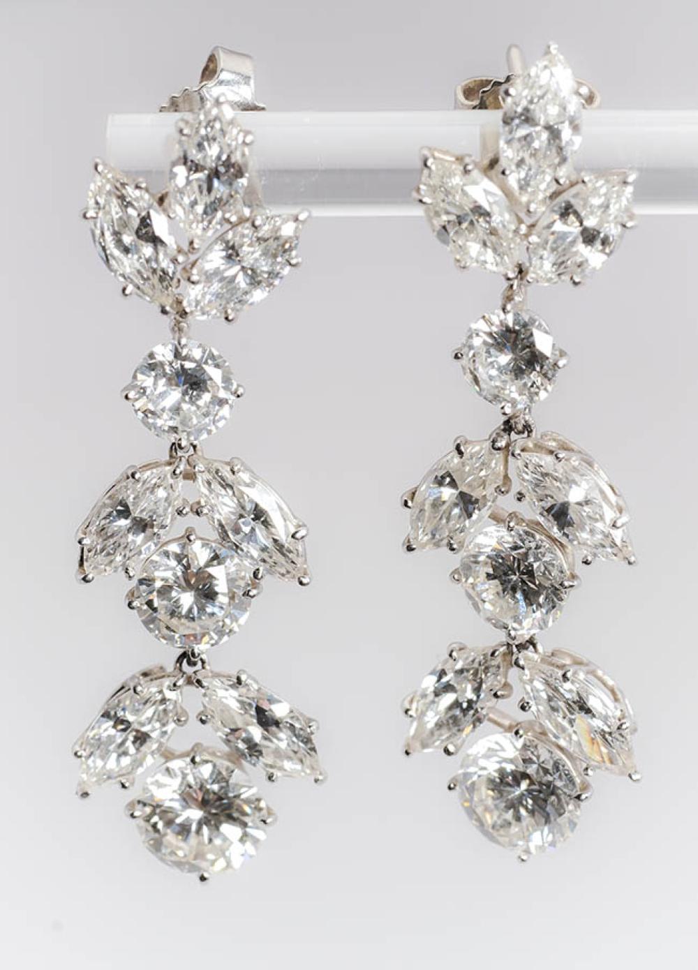 PAIR OF 14-KARAT WHITE-GOLD AND