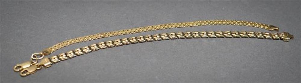 TWO 14 KARAT YELLOW GOLD BRACELETS  324bd7