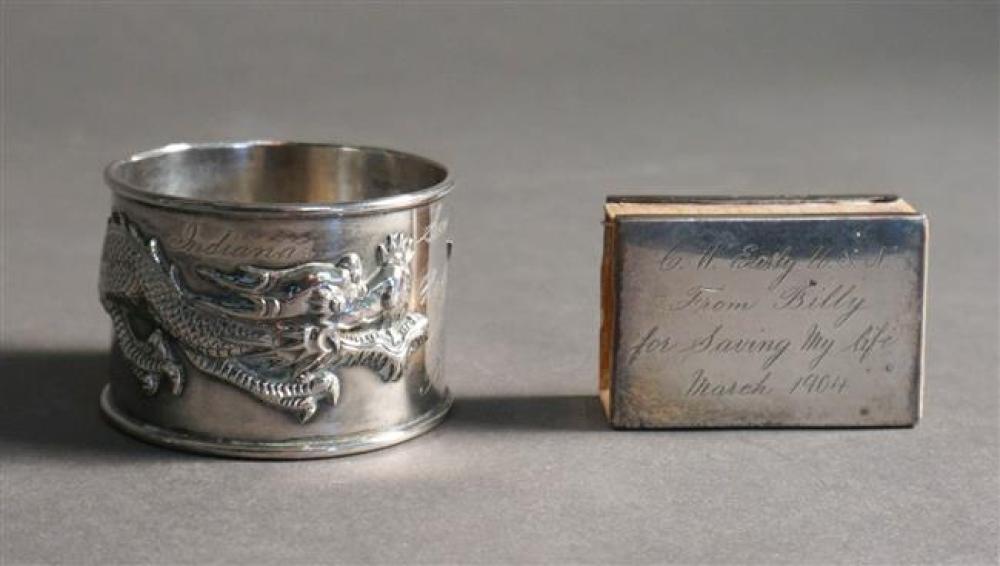 CHINESE SILVER NAPKIN RING AND 324c09